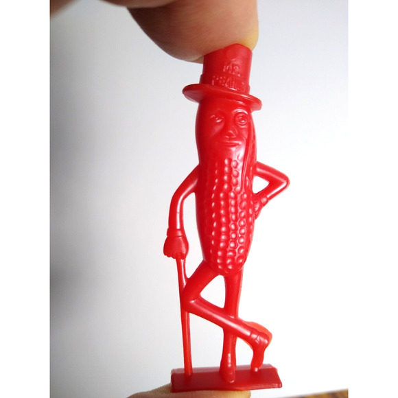 Planters Mr. Peanut Red Toy Whistle Original Plastic Figure 1950s Vintage Retro - Picture 2 of 5